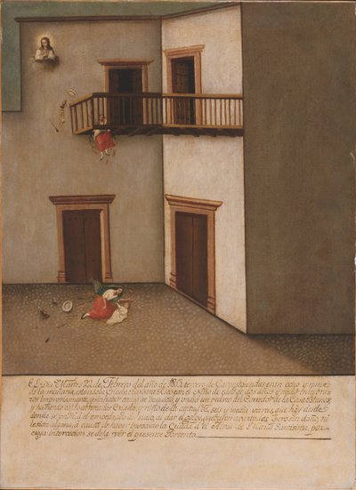 Fall from a Balcony by Unbekannt Unbekannt